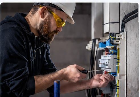 Gezen Elektrik uzman elektrikçi pano bakımı yapıyor